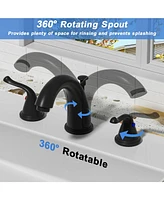 Lovmor 2-Handles Widespread Bathroom Faucet with Pop-Up Drain and Water Supply Lines