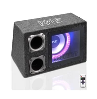 Pyle Subwoofer Box System, 10'' Vented Enclosure, 500W Max, Led Lights