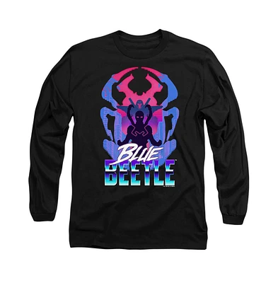 Blue Beetle Men's Silhouette Long Sleeve Adult Tee / T-Shirt