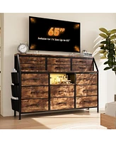 gaomon 55;W Dresser with Led Lights & Power Outlets
