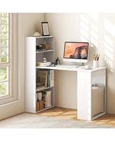Gouun Computer Desk Writing Workstation Office with 6-Tier Storage Shelves
