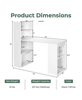 Gouun Computer Desk Writing Workstation Office with 6-Tier Storage Shelves