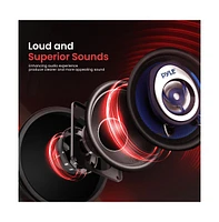 Pyle Two-Way Speaker System, 3.5'' Coaxial, 120W Max, Blue Cone