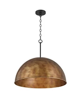 Possini Euro Design Julian 24" Rustic Industrial Pendant Ceiling Light Fixture Dining Room Over Table Kitchen Island Foyer Dome Hanging 4-Light Brown