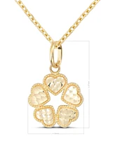 Devata Clover Heart Chain Necklace in 14K Gold, 16 in adj to 18 in, approx. 5.2 grams.