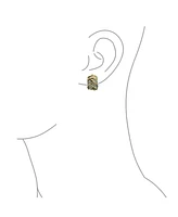 Bling Jewelry Half Hoop Shrimp Style Two Tone Woven Cable Braided Dome Weave Clip On Earrings Non Pierced Ears Oxidized Silver Gold Plated Brass