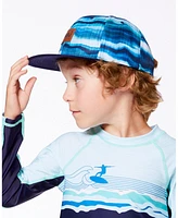 Deux par Deux Baby Boys Printed Cap Blue Wave And Black