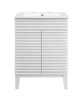 Freestanding Bath Vanity with White Ceramic Top Unassembled for bathroom