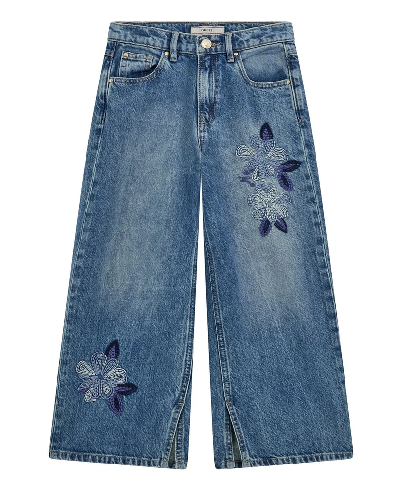 Guess Big Girls Denim Embroidered Culotte Pant