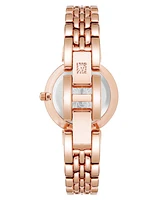 Anne Klein Women's Quartz Floral Rose Gold-Tone Metal Alloy Watch, 30mm
