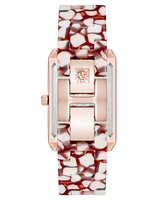 Anne Klein Women's Quartz Red and Pink Acetate Bracelet Watch, 26mm