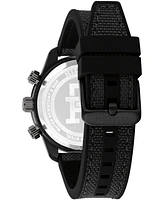 Tommy Hilfiger Men's Chronograph Black Cordura & Black Silicone Strap Watch, 42mm