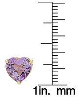 Amethyst Heart Hidden Halo Stud Earrings (1-3/8 ct. t.w.) in 14k Gold Over Sterling Silver