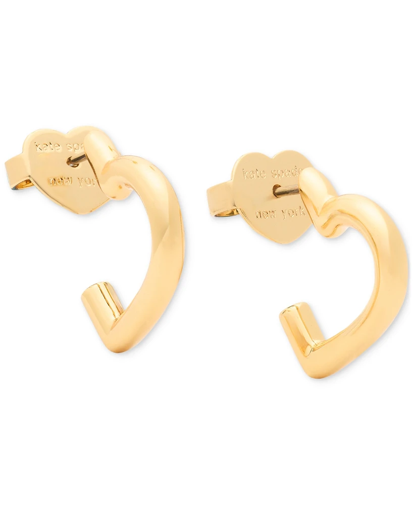 Kate Spade New York Polished Heart Huggie Hoop Earrings, 0.63"