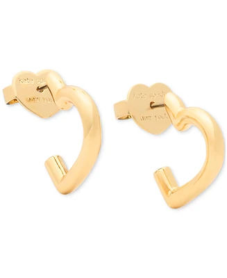 Kate Spade New York Polished Heart Huggie Hoop Earrings, 0.63"