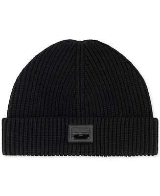 Karl Lagerfeld Men's Fisherman Emblem Logo Beanie