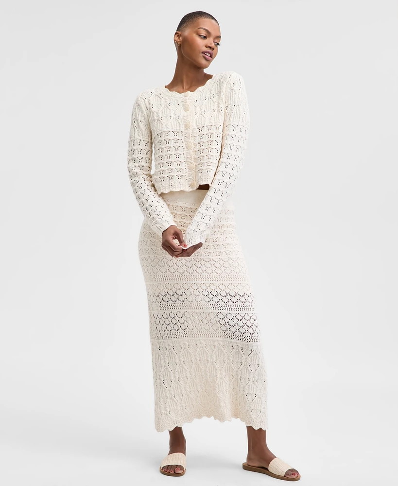 And Now This Women's Crochet Scalloped-Hem Maxi Skirt, Exclusively at Macy's