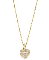 Cubic Zirconia Mixed Cut Heart Pendant Necklace (1/2 ct. t.w.) Sterling Silver (Also Available 14k Gold over Silver)