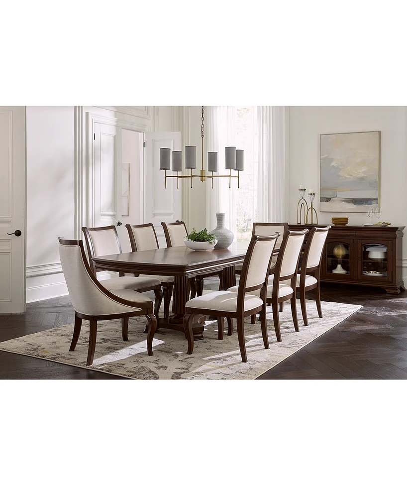 Nelman 9-Pc. Rectangular Dining Set (Table, 6 Side Chairs & 2 Host Chairs), Created for Macy's