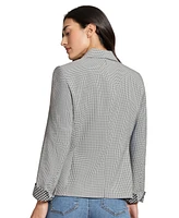 Jones New York Women's Notched-Collar Gingham Blazer