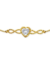 Giani Bernini Heart Cubic Zirconia Infinity Link Bolo Bracelet (1-7/8 ct. t.w.) in 18k Gold Over Sterling Silver, Exclusively at Macy's