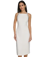 Calvin Klein Women's Embellished Scuba Sheath Dress