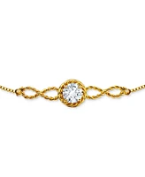 Giani Bernini Round Cubic Zirconia Infinity Link Bolo Bracelet (1-1/4 ct. t.w.) in 18k Gold Over Sterling Silver, Exclusively at Macy's