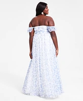 City Studios Trendy Plus Off-The-Shoulder Ball Gown