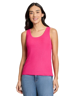 Jones New York Women's Sutton Ribbed Scoop-Neck Tank Top