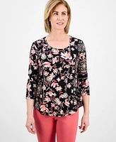 Jm Collection Petite 3/4-Sleeve Top, Exclusively at Macy's