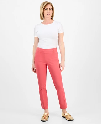 Jm Collection Petite Studded-Rivet Straight-Leg Pants, & Short, Created for Macy's