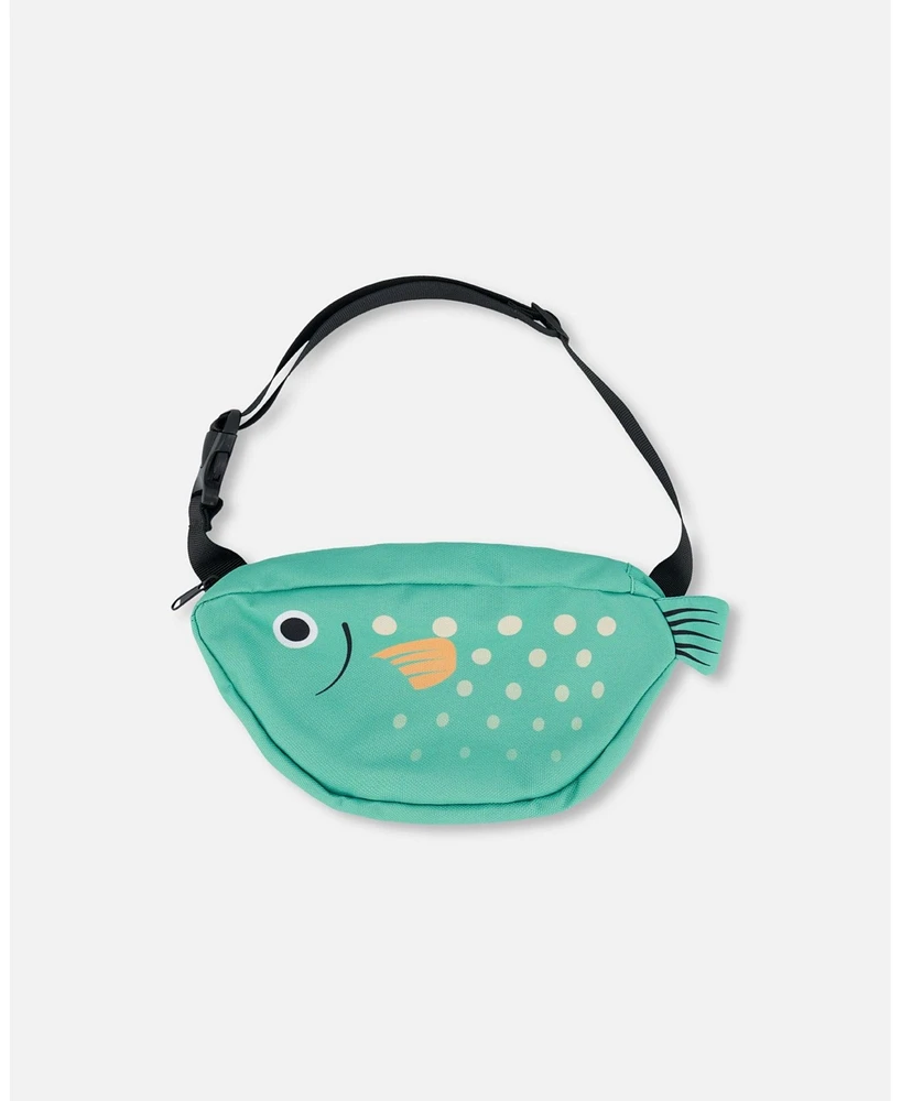 Deux par Deux Kids Unisex Fish Fanny Pack Green - Toddler|Child