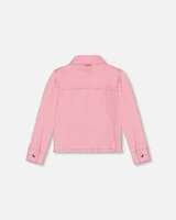 Deux par Girl Jean Jacket With Embroidery Pink And Multicolored Gummies - Toddler|Child