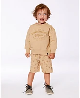 Deux par Toddler Boys Pullover Graphic Sweatshirt Beige - Toddler|Child