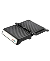 Megachef Electric Dual Plate Non-Stick Panini Grill Press with Drip Tray