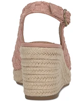 Lucky Brand Women's Cyrila Floral Slingback Peep-Toe Espadrille Wedge Sandals