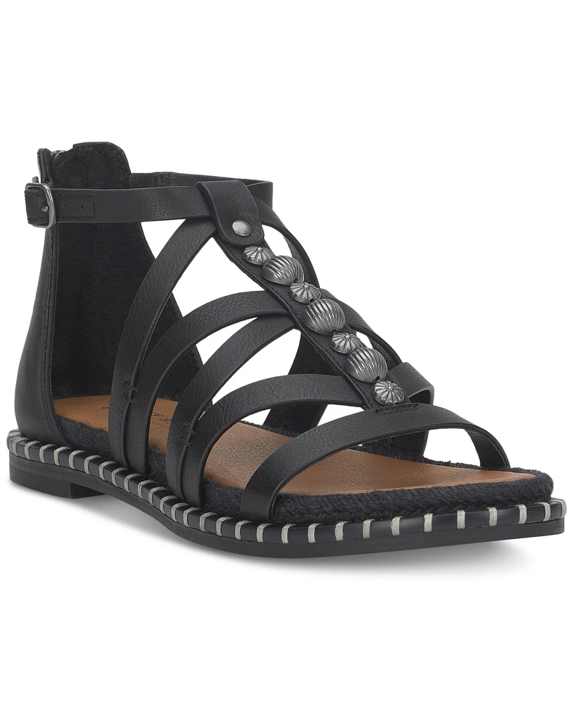 Lucky Brand Women's Korina Embellished Strappy Gladiator Flat Sandals