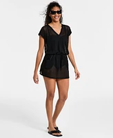 Dkny Women's Mesh Drawstring Tunic Swim Cover-Up