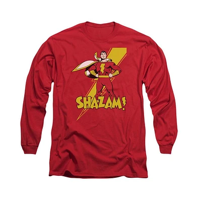 Dc Shazam Men's Comics Long Sleeve Adult Tee / T-Shirt