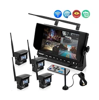 Pyle Backup Cameras & Monitor System, 7 Display, Quad-View, Night Vision, Wireless