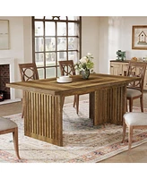 Tribesigns 63" Wood Dining Table for 4-6 People, Large Rectangular Kitchen Table with Sturdy Wooden Legs, Farmhouse Dinner Table for Dining Room, Kitc