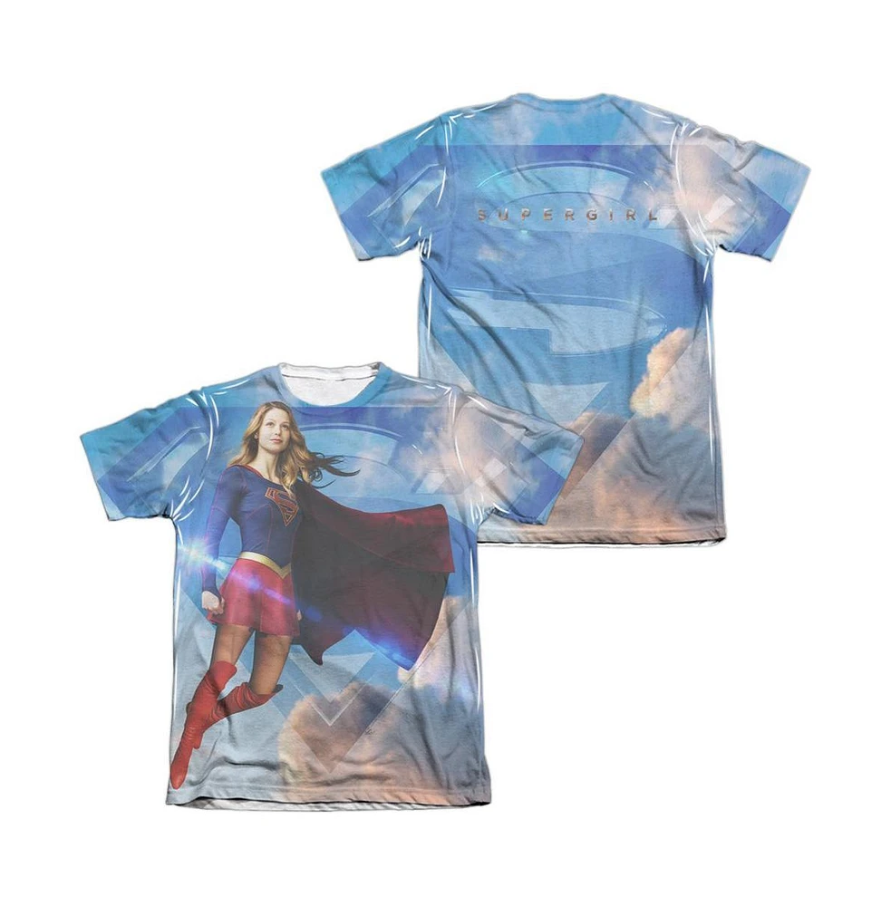 Supergirl Men's Up The Sky (Front/Back Print) Adult Poly/Cotton Short Sleeve Tee / T-Shirt