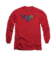 Dc Wonder Woman Men's Comics Tie Dye Logo Long Sleeve Adult Tee / T-Shirt