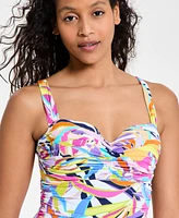 Bleu by Rod Beattie Women's Living Color Ruched One-Piece Swimsuit