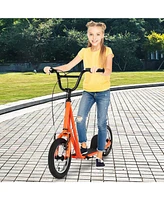 Kuyotq Height Adjustable Kid Kick Scooter with 12 Inch Air Filled Wheel