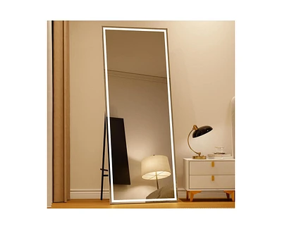 gaomon Led Mirror Full Length 71"x 28" Full Body Mirror with Light Floor Mirror Wall Mounted Mirror Freestanding Full Size Mirror dimming 3 Colors Lig