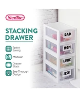 Sterilite 20518006 Stackable Small Drawer White Frame & See-Through (12 Pack)