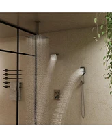 Casainc Rainfall Symphony 3-Function Dual Shower Head Thermostatic System with 3 Sprays Handheld