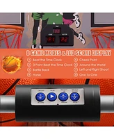 Kuyotq Foldable Double Electronic Basketball Game with 4 Balls Indoor