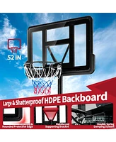 Kuyotq Adjustable Portable Basketball Hoop Stand with Shatterproof Backboard Wheels